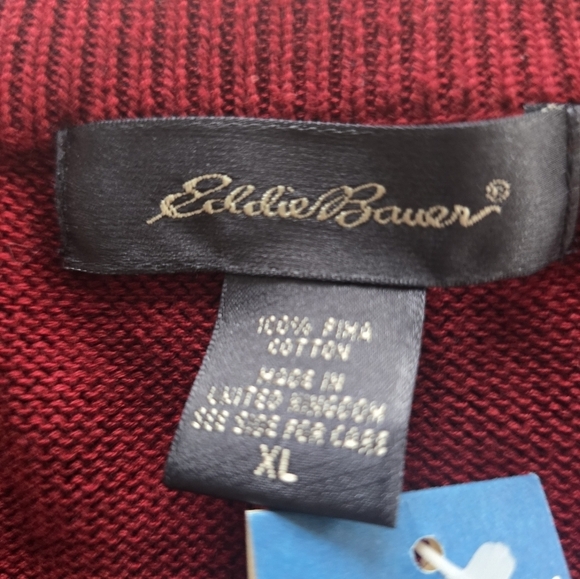Eddie Bauer Sweater Men XL Red Long Sleeve Crew Neck Knit Gorpcore New - Picture 5 of 10